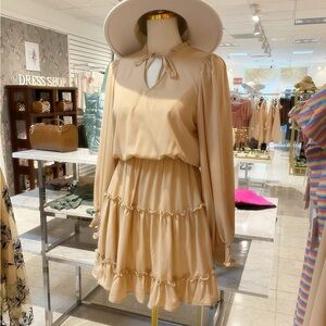 Elegant Cream Ruffle Dress